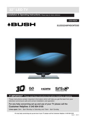Bush ELED32240FHDCNTD3D Installation & Operating Instructions Manual