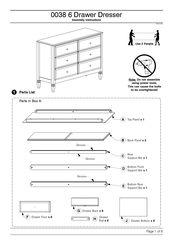 Baxton Studio 0038 6 Drawer Dresser Assembly Instructions Manual
