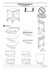 Baxton Studio 0038 Nightstand Assembly Instructions Manual