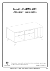 Walker Edison AF44MOL2DR Assembly Instructions Manual