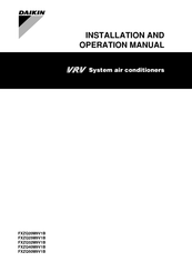Daikin FXZQ25M9V1B Installation And Operation Manual