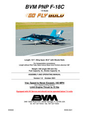 BVM Go Fly Gold F-18C Assembly And Operating Manual