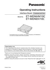 Panasonic ET-MDNDV10 Operating Instructions Manual
