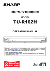 Sharp TU-R162H Operation Manual