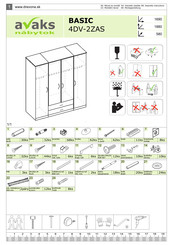 Avaks Nabytok BASIC 4DV-2ZAS Assembly Instructions Manual