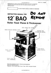 Wadkin BURSGREEN BAO Instruction Manual