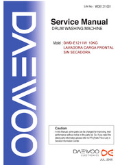 DAEWOO ELECTRONICS DWD-E1211W Service Manual
