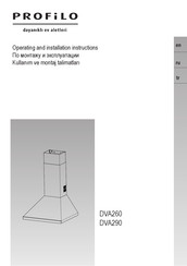 PROFILO DVA290 Operating And Installation Instructions