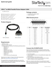 Startech.com ICUSBCPLLD25 Quick Start Manual