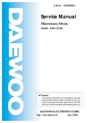DAEWOO ELECTRONICS KOG-3C6R Service Manual