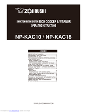Zojirushi NP-KAC18 Operating Instructions Manual