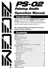 Zoom Palmtop Studio PS-02 Operation Manual