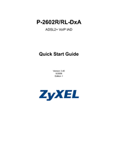 ZyXEL Communications P-2602RL-DXA - Quick Start Manual