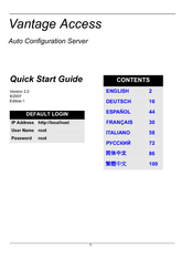 ZyXEL Communications Auto Configuration Server Vantage Access Quick Start Manual