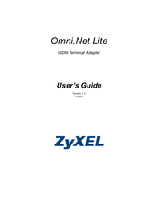 ZyXEL Communications ISDN Terminal Adapter Omni.Net Lite User Manual