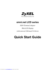 ZyXEL Communications omni.net LCD series Quick Start Manual