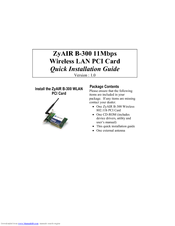 Zyxel Communications Wireless LAN PCI Card B-300 Quick Installation Manual