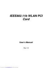 Zyxel Communications WLAN PCI Card IEEE802.11b User Manual
