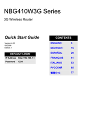 ZyXEL Communications NBG410W3G Series Quick Start Manual