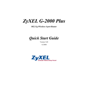 ZyXEL Communications Bridge/Router G-2000s Quick Start Manual