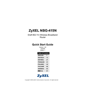 ZyXEL Communications Draft 802.11n Wireless Broadband 1-NBG-415N Quick Start Manual
