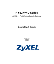 ZyXEL Communications P-662HW-D1 Quick Start Manual
