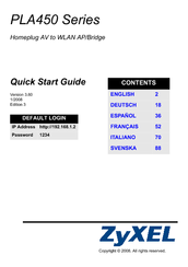 ZyXEL Communications PLA450 v2 Quick Start Manual