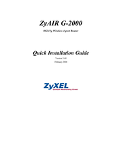 ZyXEL Communications ZyAir G-2000 Quick Installation Manual
