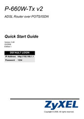 ZyXEL Communications P-660W-Tx v2 Quick Start Manual