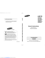 Samsung LW20M21CU Owner's Instructions Manual