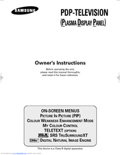 Samsung PS-42S4S1R Owner's Instructions Manual