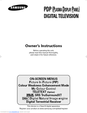 Samsung PS-42S5SD Owner's Instructions Manual