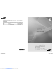 Samsung PS50A552S1R User Manual