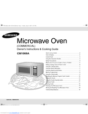 Samsung CM1069A Owner's Instructions & Cooking Manual