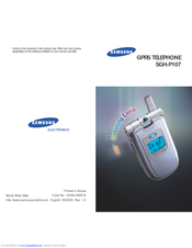 Samsung SGH-P107 Manual
