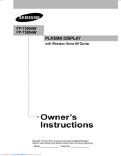 Samsung FP-T5894W Owner's Instructions Manual