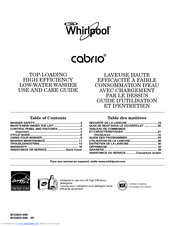 Whirlpool Cabrio WTW8800YW Use And Care Manual
