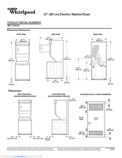 Whirlpool WET3300X Series Product Dimensions