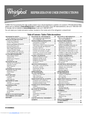 Whirlpool  WRF560SEYW Refrigerator Use & Care Manual