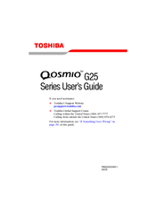Toshiba Qosmio G25 Series User Manual