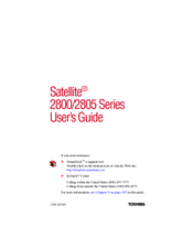 Toshiba Satellite 2800 SERIES User Manual