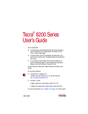 Toshiba 8200 - Tecra - PIII 750 MHz User Manual