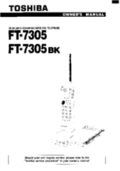 Toshiba FT-7305BK Owner's Manual
