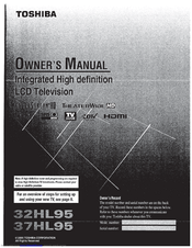 Toshiba TheaterWide 37HL95 Owner's Manual