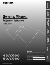 Toshiba 50AX60 Owner's Manual