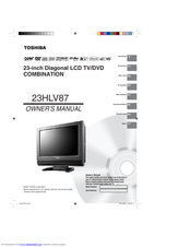 Toshiba 23HLV87B Owner's Manual