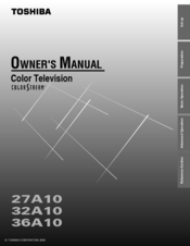 Toshiba 32A10 Owner's Manual