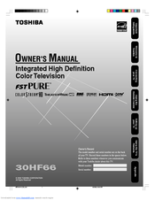 Toshiba 30HF66 Owner's Manual