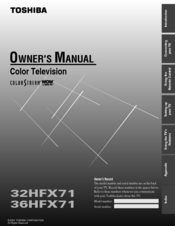 Toshiba 32HFX71 Owner's Manual