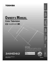 Toshiba 34HD82 Owner's Manual